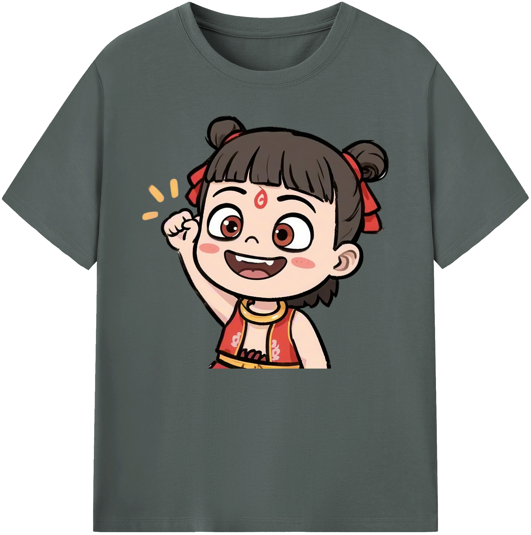 （画像用） Ne Zha 2 ナタ 魔童の大暴れ 綿100％ メンズ半袖Tシャツ｜肌触りやわらか＆通気性